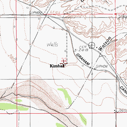 Topographic Map of Kimball, AZ