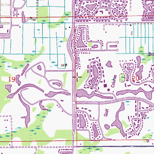 Topographic Map of Bay Beach Golf Course, FL