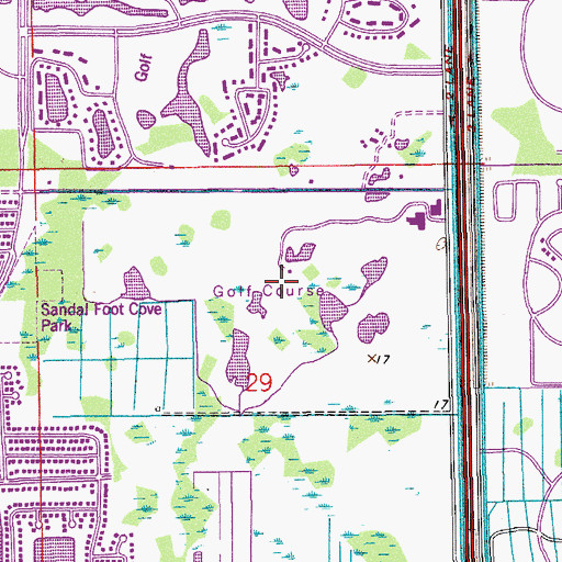 Topographic Map of Baymeadows Golf Club, FL