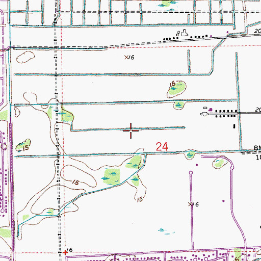 Topographic Map of Baytree Golf Club, FL