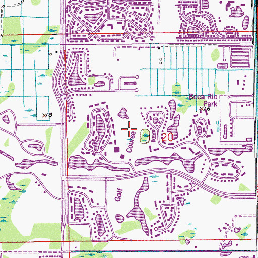 Topographic Map of Baytree Golf Course, FL