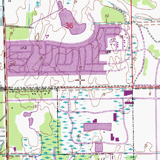 Topographic Map of Bears Paw Country Club, FL