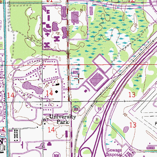 Topographic Map of Boca Raton Post Office, FL