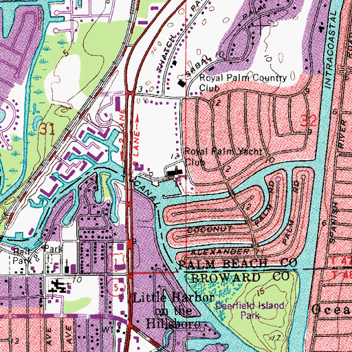 Topographic Map of Royal Palm Yacht Club Marina, FL