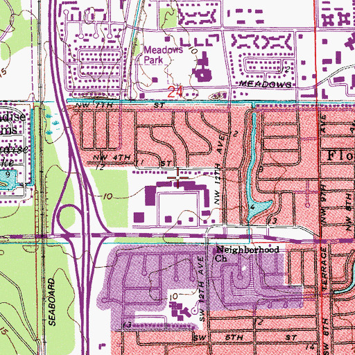 Topographic Map of Health Mall Shopping Center, FL