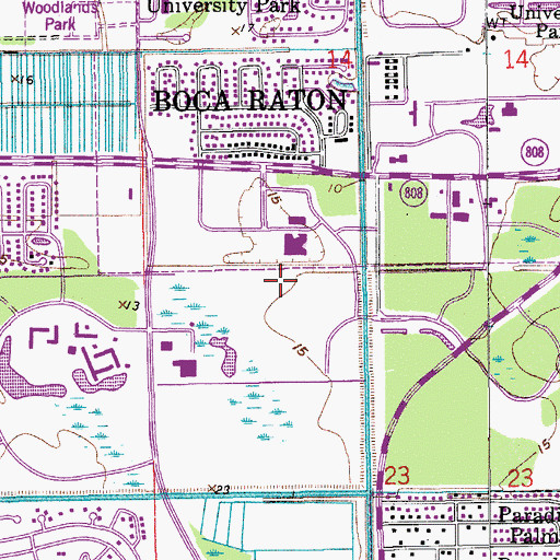 Topographic Map of Mall Town Center, FL