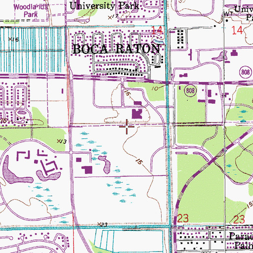 Topographic Map of Town Center at Boca Raton, FL