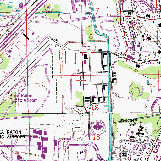 Topographic Map of Palm Beach Community College at Boca Raton Administration Building, FL