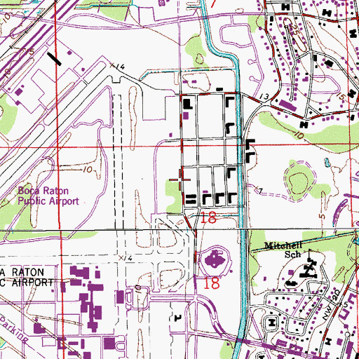 Topographic Map of Palm Beach Community College at Boca Raton Classroom Building A, FL