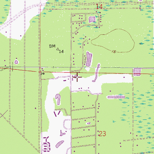 Topographic Map of Blue Heron Pines Golf Course, FL