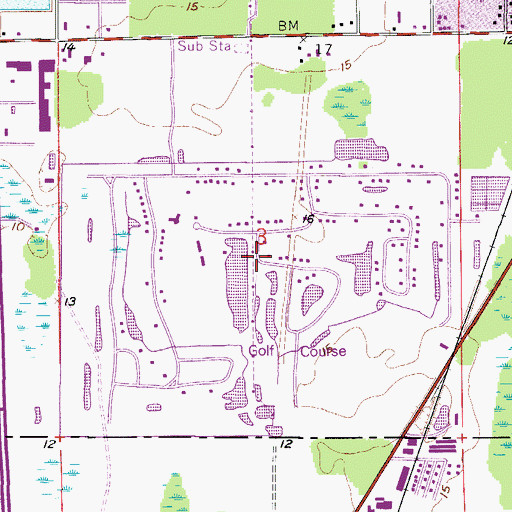 Topographic Map of Boca Greens Country Club, FL
