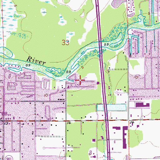 Topographic Map of Anglers Paradise of Bonita Springs Mobile Home Park, FL