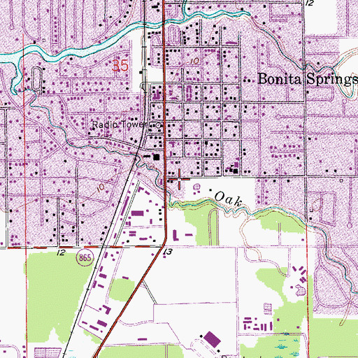 Topographic Map of Oak Creek Mobile Home Park, FL