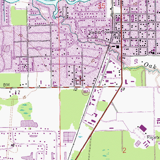 Topographic Map of Living Water Community Church, FL