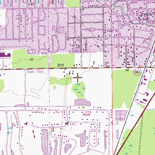 Topographic Map of Saint Marys Episcopal Church, FL