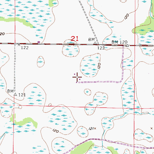 Topographic Map of Hardee Correctional Institution, FL