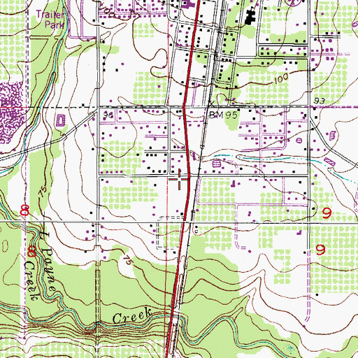 Topographic Map of Bowling Green Church of God, FL