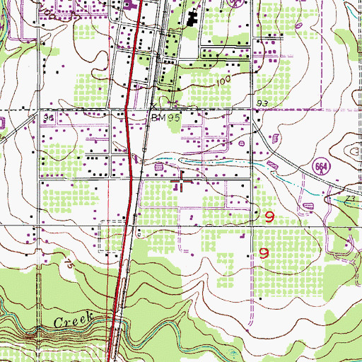 Topographic Map of Immanuel Baptist Church, FL