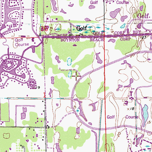 Topographic Map of Boca Woods Country Club, FL