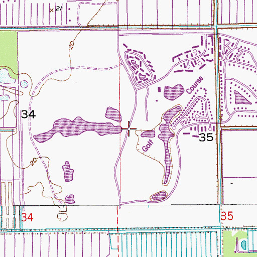 Topographic Map of Bocaire Country Club, FL