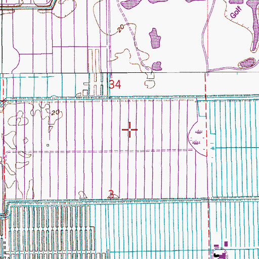 Topographic Map of Bonaventure Country Club, FL