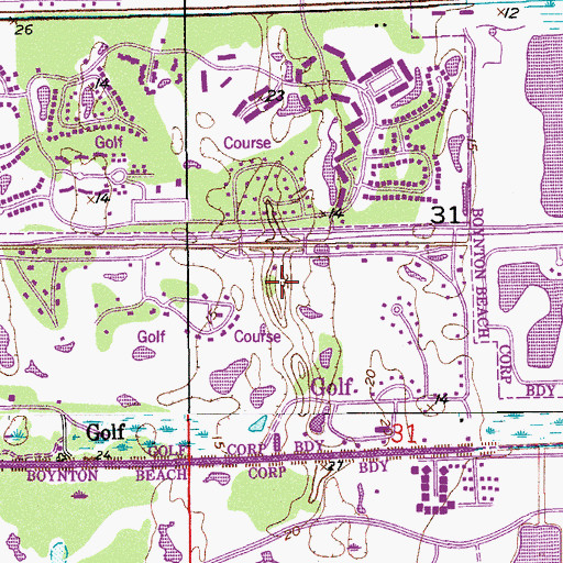 Topographic Map of Village of Golf Post Office, FL