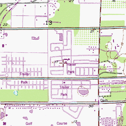 Topographic Map of Royal Manor Mobile Home Estates, FL