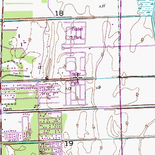 Topographic Map of Sand and Sea Village Mobile Home Park, FL