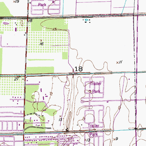 Topographic Map of Sunny South Estates Mobile Home Park, FL