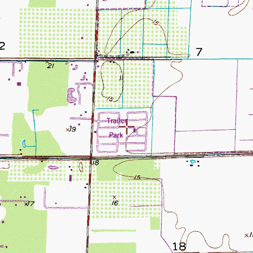 Topographic Map of Whispering Pines Mobile Home Park, FL