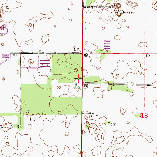 Topographic Map of True Life Apostolic Church, FL