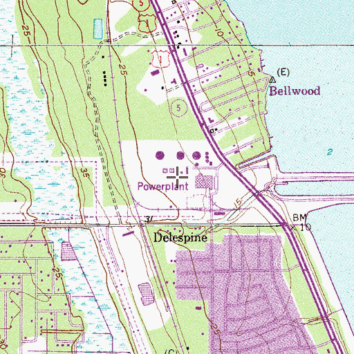 Topographic Map of Indian River Plant, FL