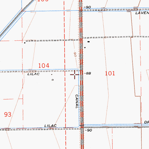 Topographic Map of Lilac Canal, CA