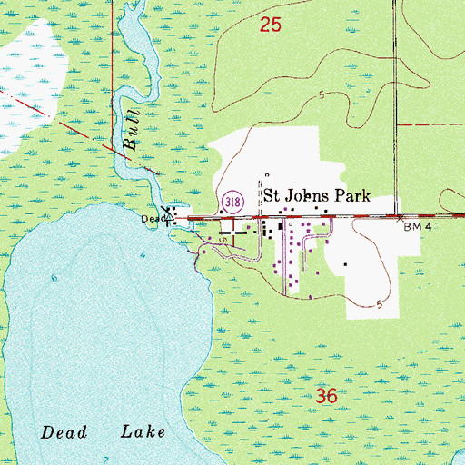 Topographic Map of Hanks Hideaway Mobile Home Park, FL