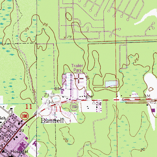 Topographic Map of Palm Terrace Mobile Manor, FL