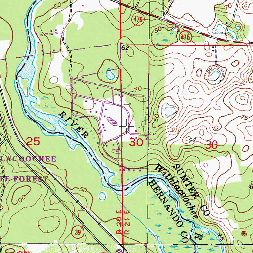 Topographic Map of Duval Mobile Home Park, FL