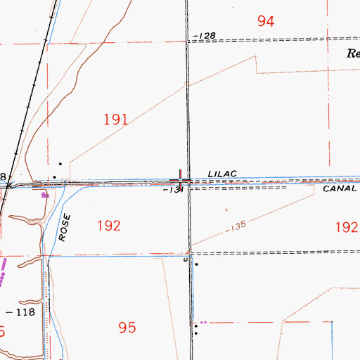 Topographic Map of Lilac Drain, CA
