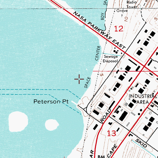 Topographic Map of Cape Canaveral Air Force Station Hangar Air Force Recovery Slip, FL