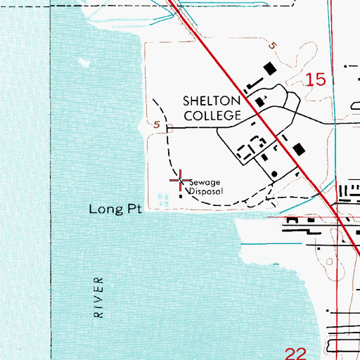 Topographic Map of Cape Canaveral Wastewater Treatment Plant, FL