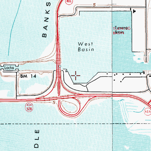 Topographic Map of New Port Marina Pier, FL