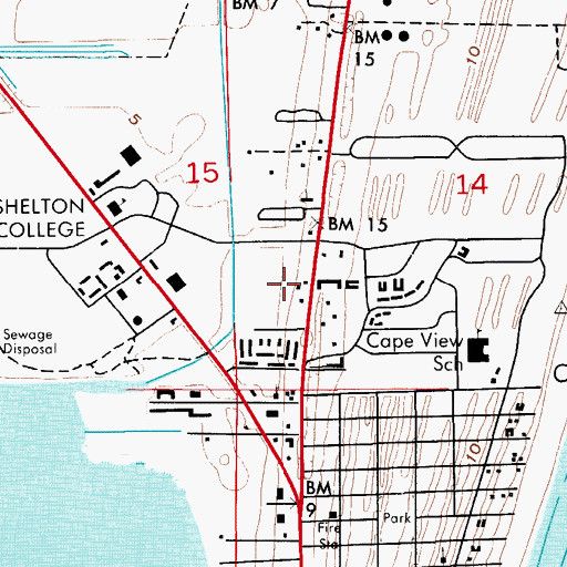 Topographic Map of Cape Canaveral Trailer Village, FL