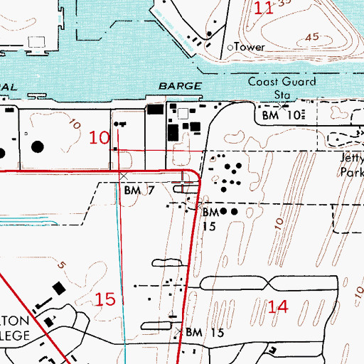 Topographic Map of Port Canaveral Trailer Park, FL