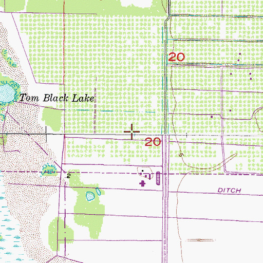 Topographic Map of Broken Woods Country Club, FL