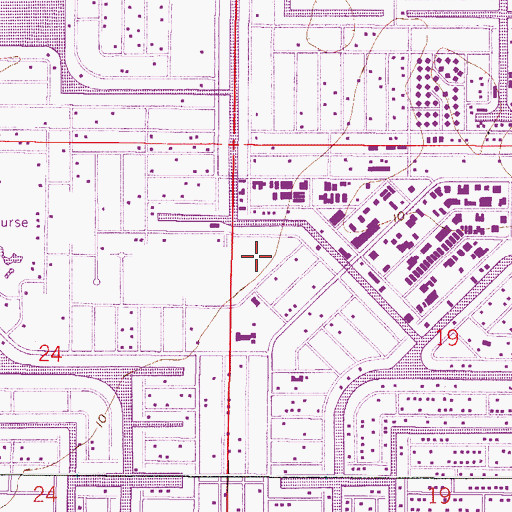 Topographic Map of Cape Coral Central Post Office, FL