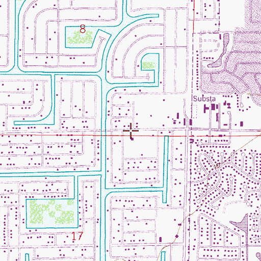 Topographic Map of Trinity Reformed Church of Cape Coral, FL