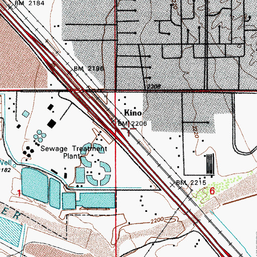 Topographic Map of Kino, AZ