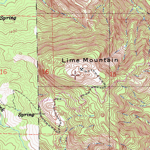 Topographic Map of Lime Mountain, CA