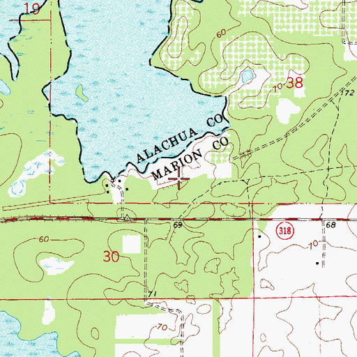 Topographic Map of Lakeside Travel Park, FL