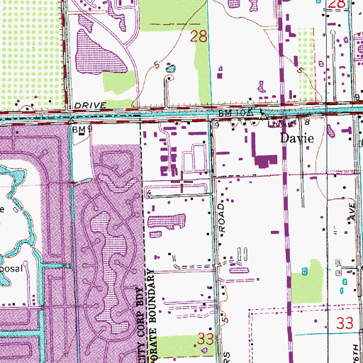 Topographic Map of East Pine Ridge Mobile Home Park, FL