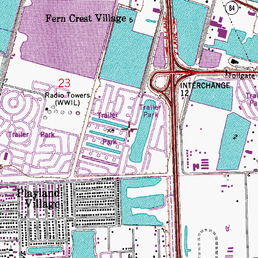 Topographic Map of Everglades Lakes Mobile Home Community, FL